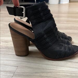 Caslon Black Woven Slingback Block Heels